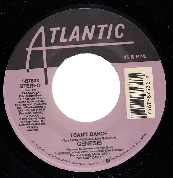 

7inch Record GENESIS I Cant Dance 787532 ATLANTIC 1991 US Rock Used