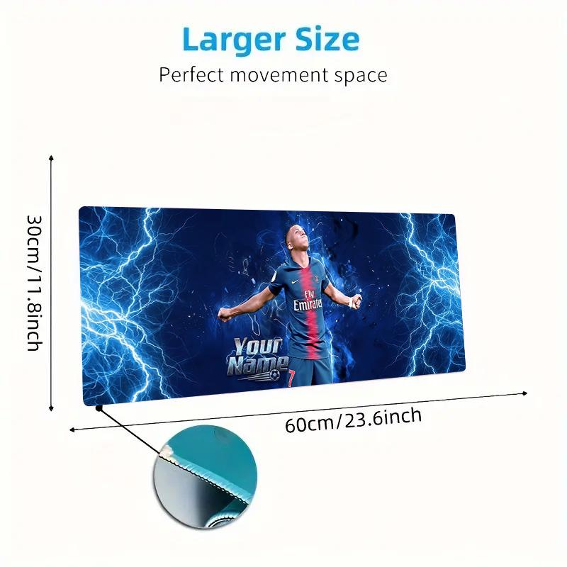 Mbappe Custom Name Large Size Mouse Pad Large Gaming Table Cushion Non-slip Laptop Tablet Big Mousepad XXL Mat Mini PC Playmat With Lock Edge