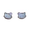 Light luxury high-end zircon KT cat exquisite stud earrings niche design cartoon cute earrings sweet versatile earrings
