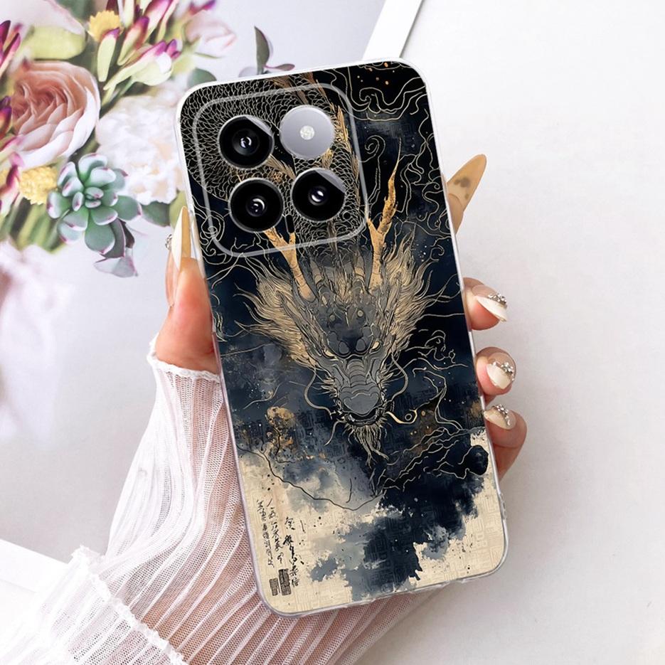 For Xiaomi Mi 14 Pro Case Cute Lion Fashion Painted Cover Soft Silicone Slim Phone Case For Xiaomi 14 Pro Mi14 Pro Fundas Bumper