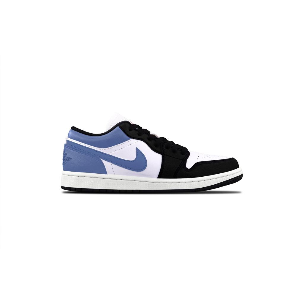 Jordan Air Jordan 1 Cushioning, Wear Resistant Low Top Vintage Basketball Shoes Unisex Black Blue 553558-165(Team425-)
