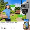 Cameră IP 4K PTZ de 8MP pentru exterior, cu lentile duble, cu ecran dublu, cartelă SIM 4G, detecție umană AI de înaltă definiție, monitorizare video de securitate