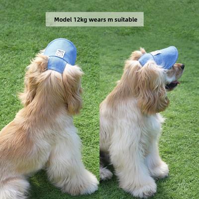 Husdjur Utomhus Denim Solhatt Katt Liten Medium Stor Hund Basebollkeps Broderad Tecknad Söt Shiba Inu Huvudbonad Hatt