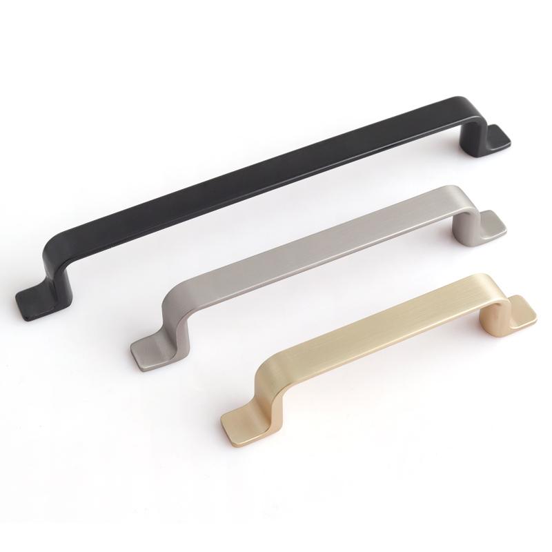 Oukali Custom Colour Popular Furniture Hardware Kitchen Cabinet Modern Dresser Pull Gold Furniture Handle & Knob