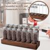 7/14Pcs Coffee Bean Storage Tubes with Walnut Wood Display Stand Portable Single Dose Coffee Bean Container Sealed Coffee Bean