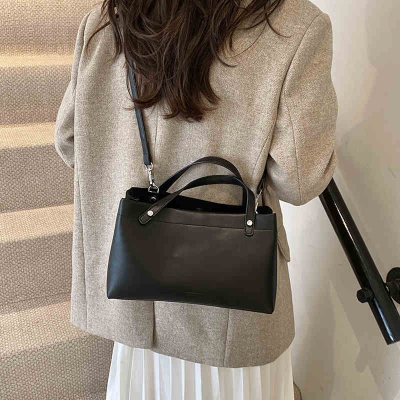 Geantă retro cu suprafață din piele intoarsa pentru femei, de capacitate mare, noua toamna iarna, versatilă, ocazională, din PU, geantă pentru navetă cu mâner mat