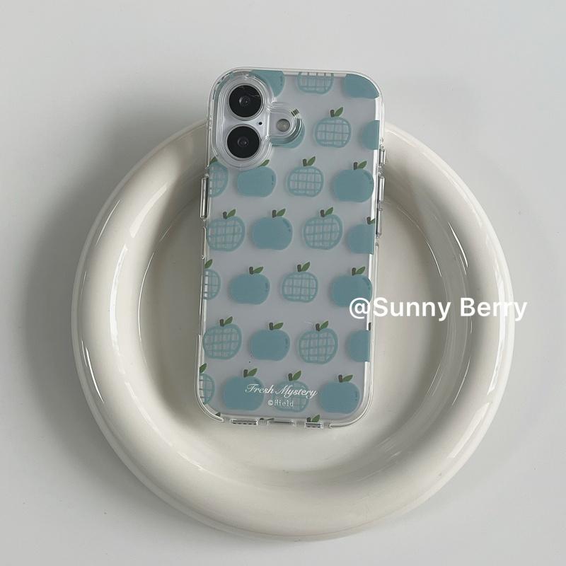 

Ins Korean Blue Apple pattern Phone Case For Samsung Galaxy S26 S25 S24 S23 S22 S21 S20 FE Note20 Note10 Edge Plus Ultra Lite 5G Samsung S24 FE 5G