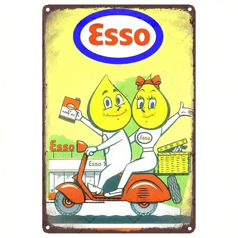 Mike86 ESSO Tiger PIN UP Vintage Metal Tin Signs Man Cave Oil Shop Posters Decoration LTA