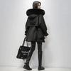 Fitaylor Large Natural Fox Fur Hooded Winter Jacket Women 90% White Duck Down Thick Parkas Warm Sash Tie Up Snow Coat