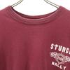 GILDAN Back print STURGIS Short sleeve T-shirt 2XL Bordeaux Bike Big Size Men's Used