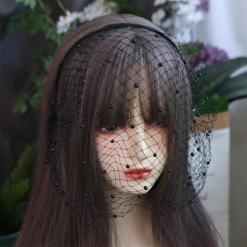 Satin Bow Bride Veils French Style Wedding Headband Vintage Bridal Headwear Tiara