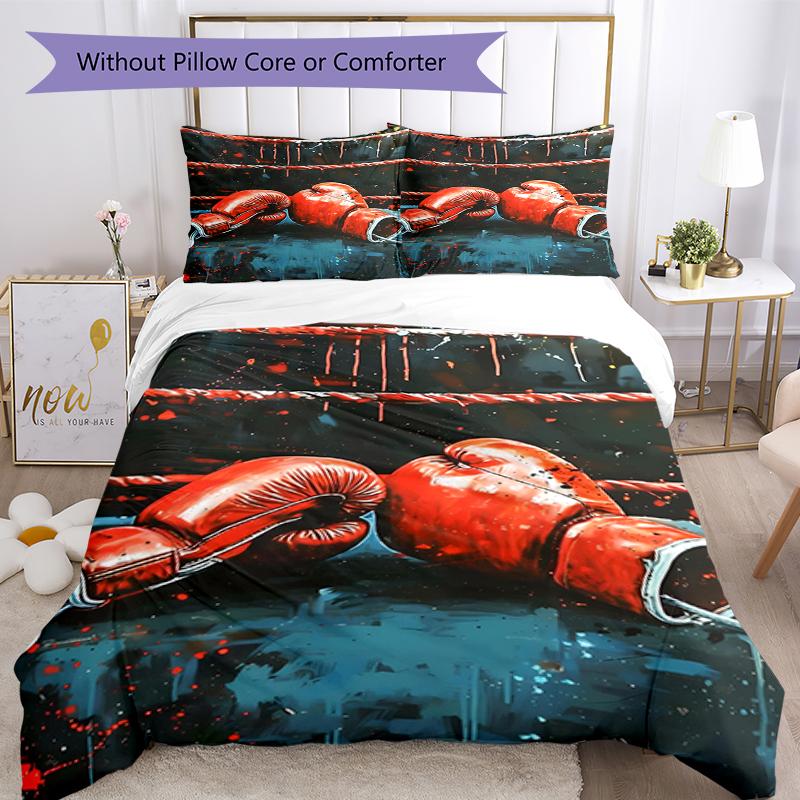 3pcs boxing Bedding Set Duvet Cover Closure Includes 1 Duvet Cover & 2 Pillowcases, Soft and Comfortable for All Seasons.