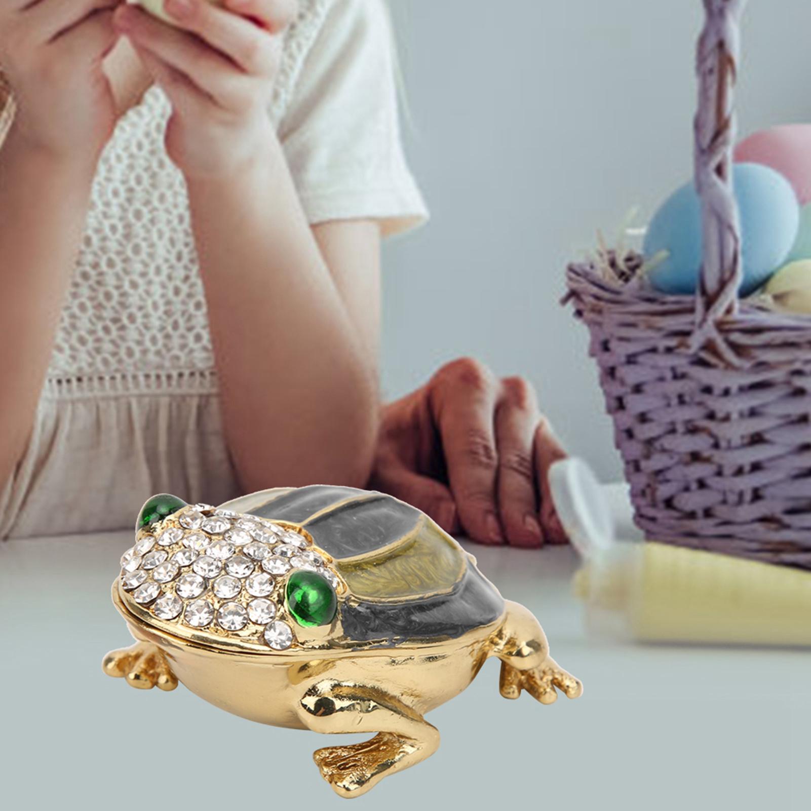 

Unique Vivid Frog Ornament Diamond Inlaid Metal Decoration Gift Home Desktop Enamel FrogGray серый