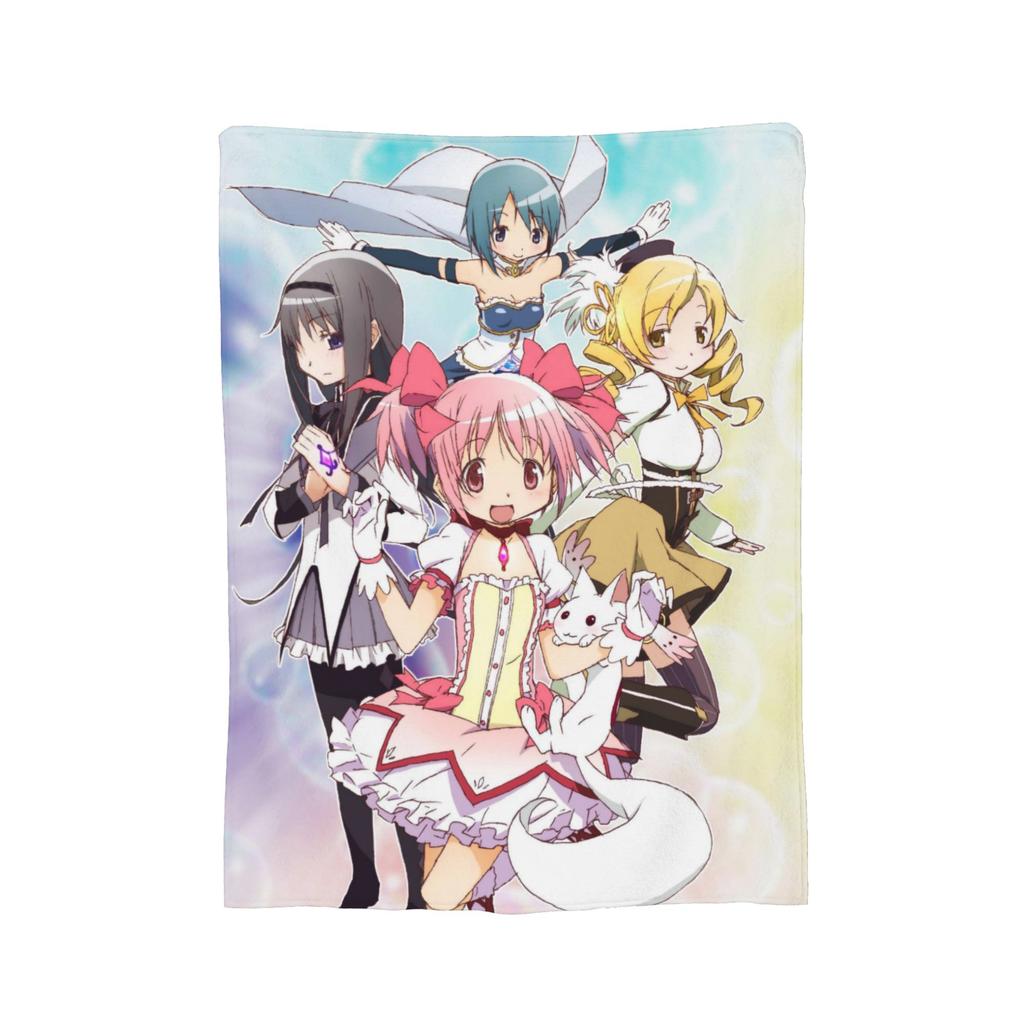 Puella Magi Madoka Magica Anime Blankets Fleece Summer   Multifunction Ultra-Soft Throw Blankets for Bedding Office Quilt
