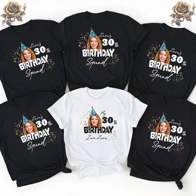 Benutzerdefiniertes Foto-T-Shirt zum 30. Geburtstag, Geburtstagsgeschenk, Geburtstagsmädchen, Die Geburtstagsjagd