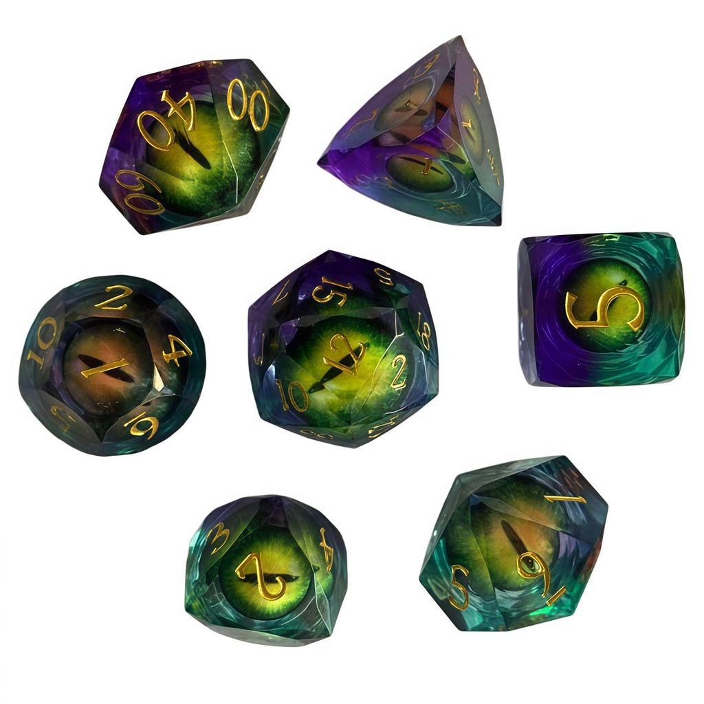 Resin Polyhedral Dice Set for DND, Dungeons & Dragons, COC, and Tabletop RPGs