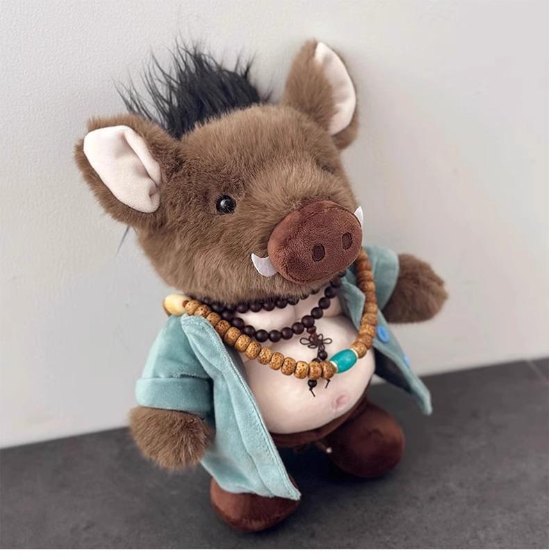 Internet Celebrity Style Black Myth: Wukong Zhu Bajie Plush Toy Backpack Pendant - Perfect Boyfriend Gift