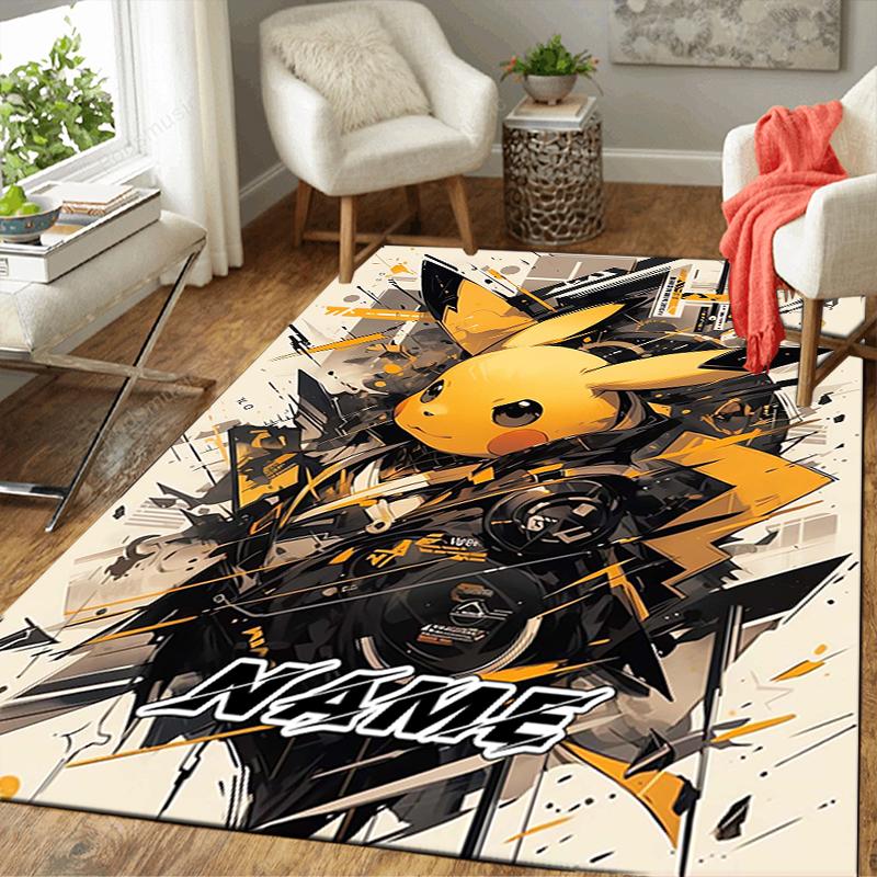 Custom 1Pc Pikachu Cyberpunk Artwork Rug Office Carpet Indoor Outdoor Entrance Doormat Nonslip Soft And Comfortable Living Room D2915212