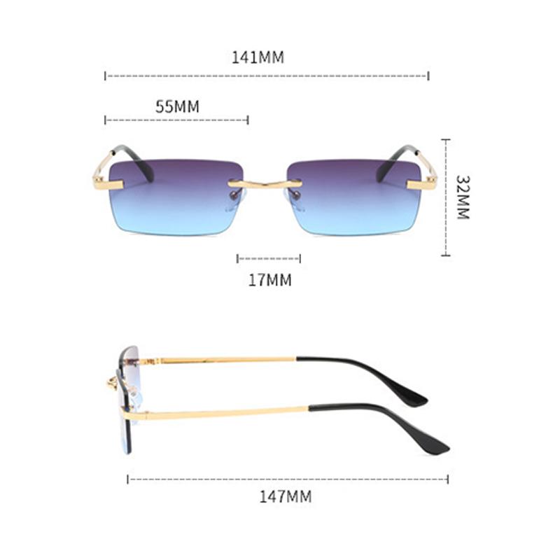 Xiaomi 1 Stück Unisex Metall Quadratischer Rahmen Modische Randlose Sonnenbrille Für Draußen Strandparty
