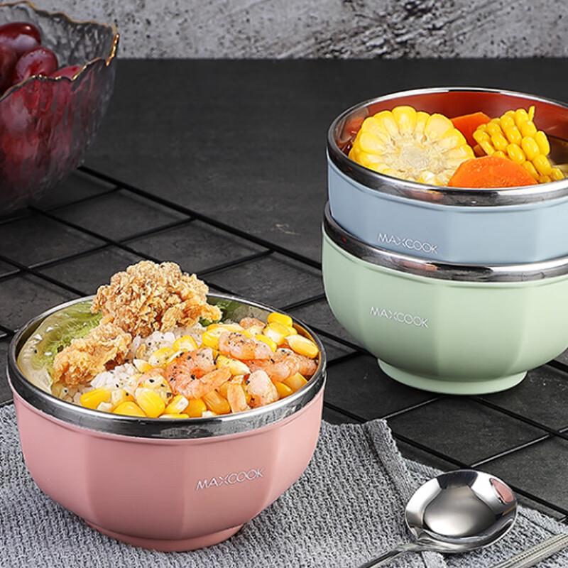 MAXCOOK 304 Stainless Steel Colorful Bowl 3-Piece Set