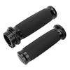1 Pair Universal Motorcycle 25mm Handgrip Aluminum+Rubber Anti Slip Handlebar Grip Cover(Black)