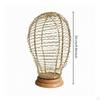 Wire Mannequin head GoldenColored Wood Base Hat Stand OpenFrame