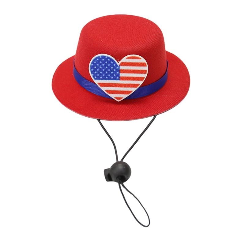 Carnivals Hat with Hair Clip for Independence Day Festival Small Top Hat Patriotic Holiday Party Hat for All Age and Pet