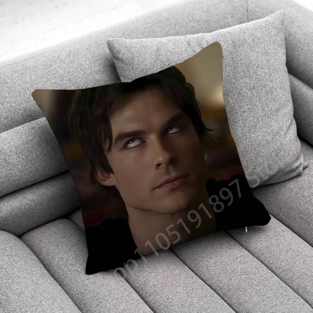 Pillow Case For 45*45cm 40cm 55cm 50cm 30cm Square Car Pillowcase Shell Actor D-Damon Salvatore Throw