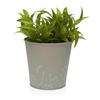 Round Zinc Pot M Grey