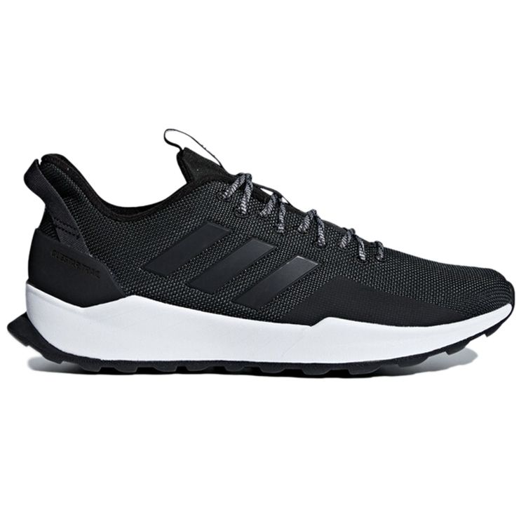 Adidas Neo Questar Trail Round Toe Lace-Up Fabric Breathable Low-Top Running Shoes Men Sneakers Black BB7438