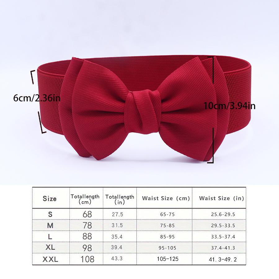 Women Big Bow Waistband Elastic Wide Waist Belt Fashion Solid Bowknot Waist Straps For Dress Decorate Clothes Accessories