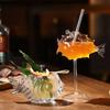 Transparent Pufferfish-shaped Glass Cup Thick Wine Glass Drinkware Fish-shaped Glass  Home Bar
