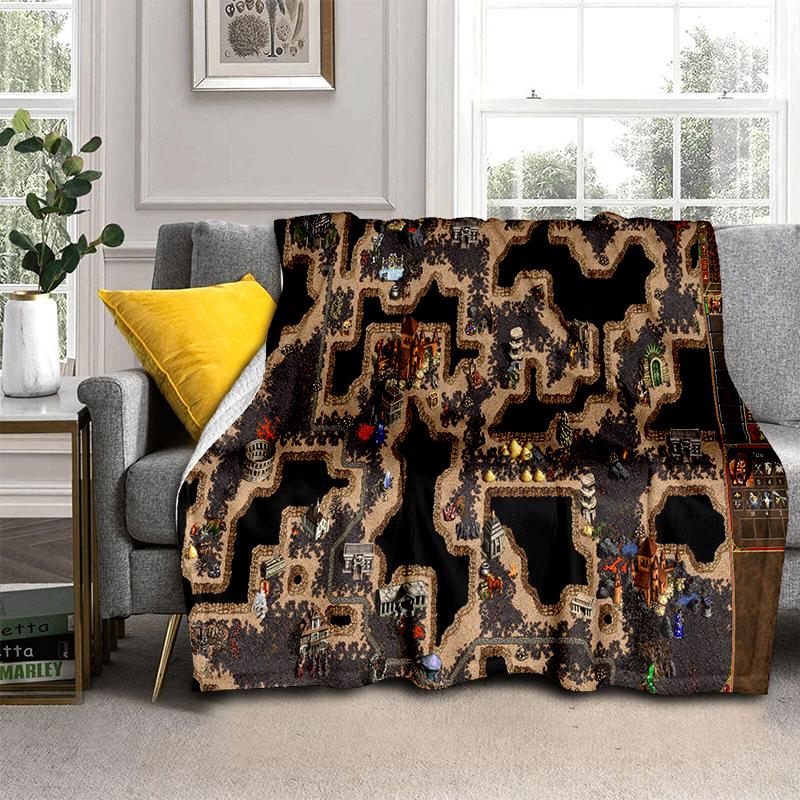 

Скриня зі скарбами Герої Меча та Магії Стиль Карти 29 Нова Ковдра HOMM3, М яка Плетена Ковдра для Дому Спальні Ліжка Дивана Подорожей Дитини 150x180cm