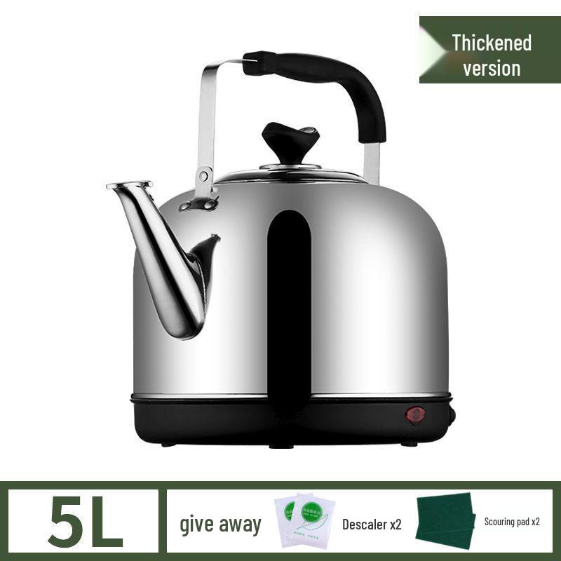 304 Stainless Steel Large Electric Kettle with Auto Power-Off & Keep Warm, Whistle Teapot for Household
