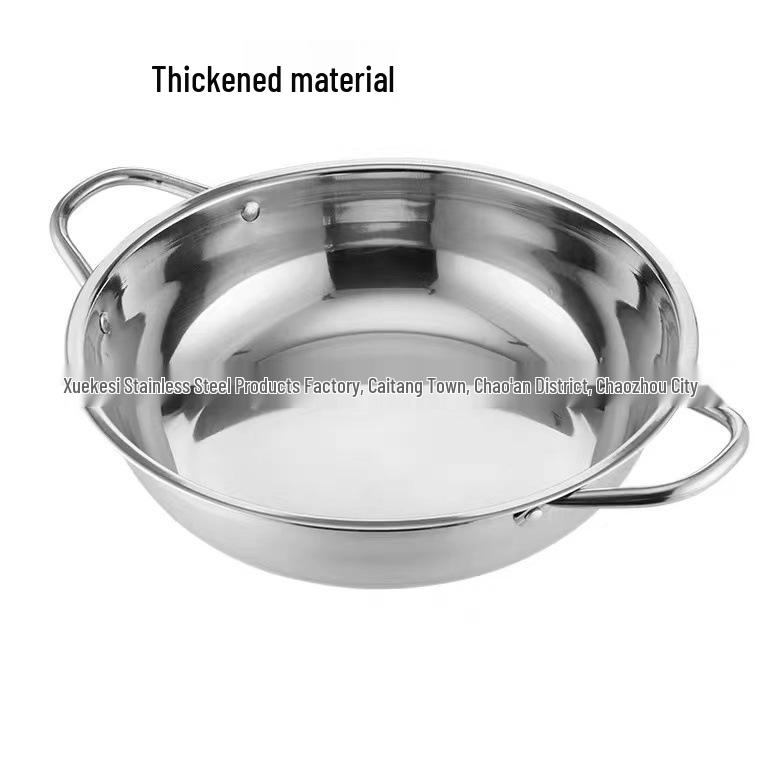 Stainless Steel Double-Flavor Hot Pot for Home and Restaurant - Induction Compatible Cookware Gift