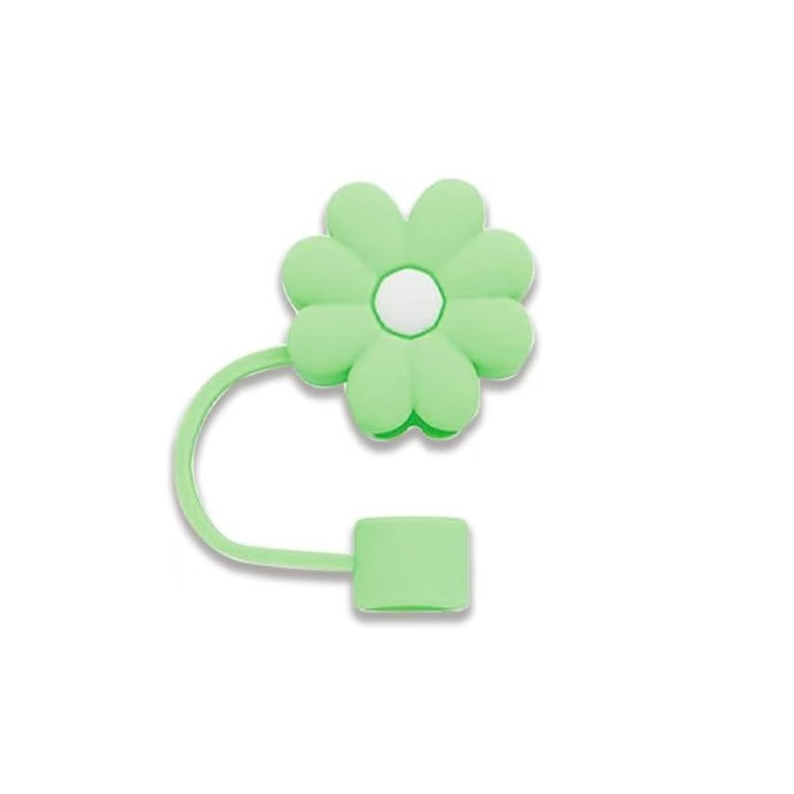 

Silicone Flower Straw Cap Compatible with Tumbler Straw Cover Decorative Leak Resistant Flexible Design for Drinkware Accessories one size зелёный