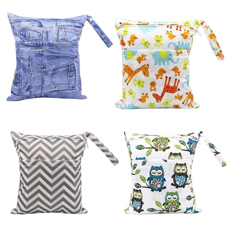 Pattern Diaper Cartoon Bag Knitted Flat Fabric Double Zipper Printing Digital