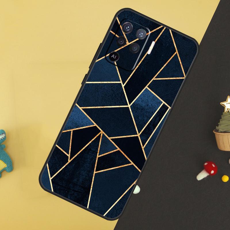 Luxury Gold Foil Art Case For Oppo A96 A76 A16 A17 A57 A60 A40 A80 A18 A38 A58 A78 A98 A15 A54 A74 A94 A6 A5 Pro