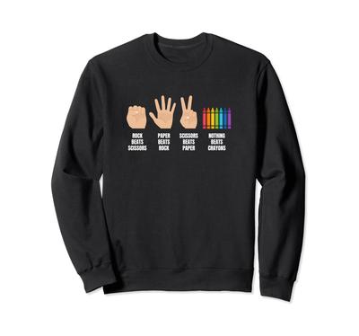 Scissors Rock Paper Colored Pencils Sweatshirt