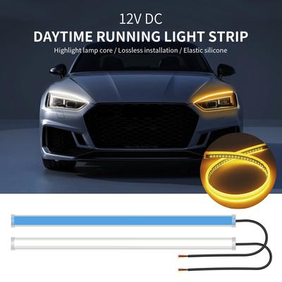 1 Paar LED DRL Auto Tagfahrlicht Flexible Wasserdichte Leiste Auto Scheinwerfer Weiß Blinker Gelb Bremslicht Lauflicht