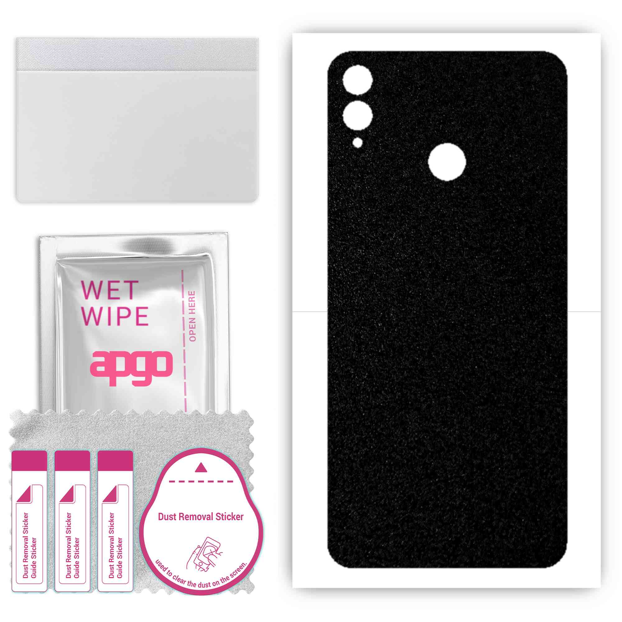 

apgo Protective Skin Sticker for the back compatible with Honor 8X, Wrap Film, Foil, Vinyl - Pattern Matte Black
