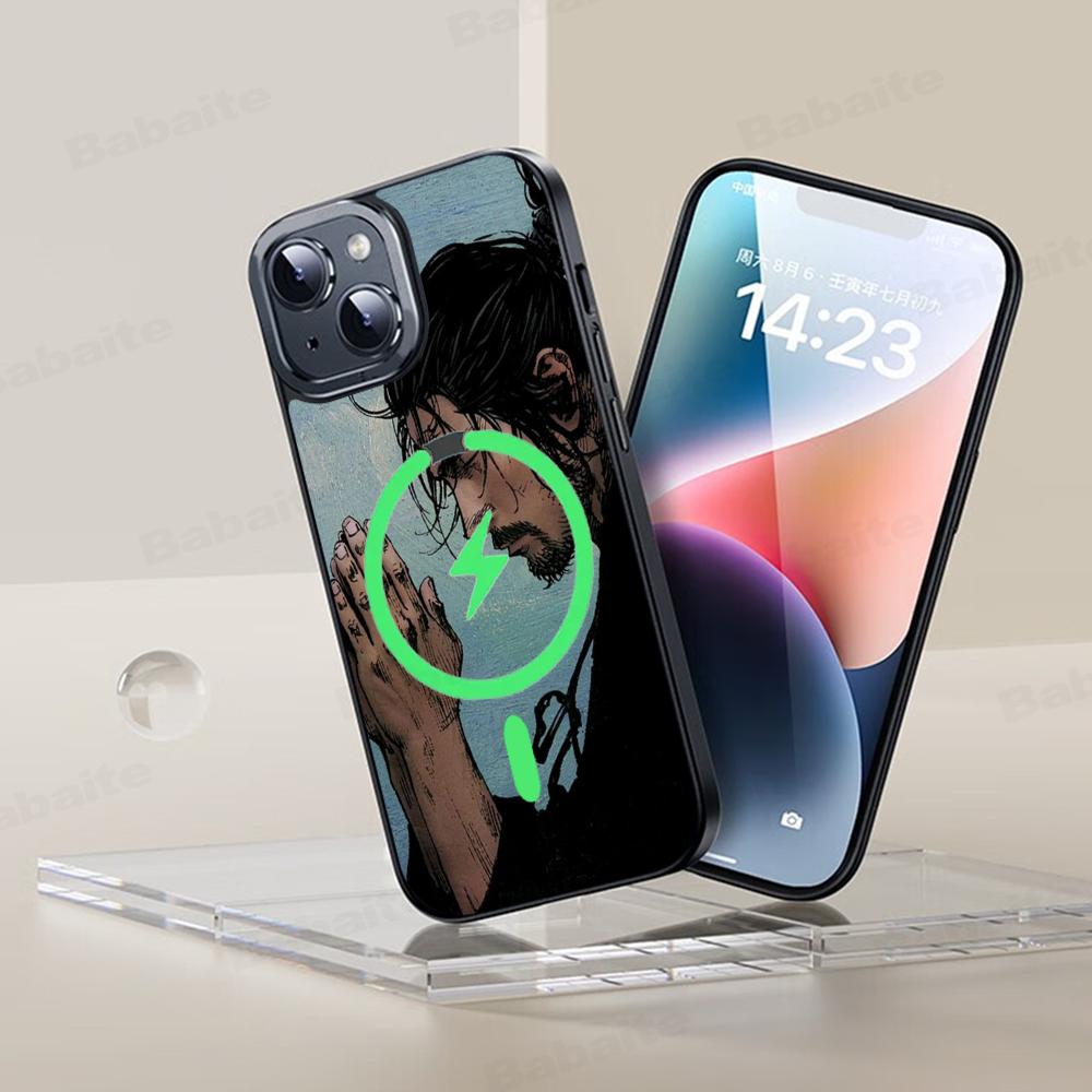 

Manga M-Miyamoto M-Musashi Vagabond Phone Magnetic Case For IPhone 16 14 13 12 15 Pro Max Plus For Magsafe Wireless Charge Cover iPhone 16 pro