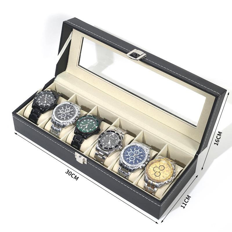 Watch Display Case For Men PU Leather Watch Organizer Box Watch Travel Organizer Tray Collection Storge Holder For Women