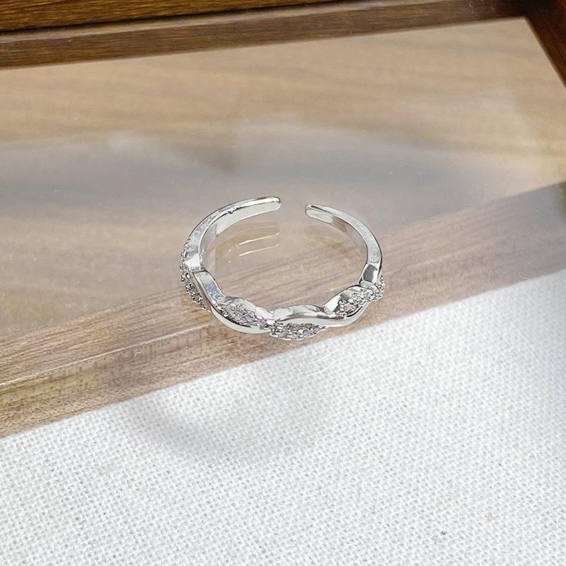 Day Cold Wind Zircon Light Luxury High Sense Open Ring Exquisite Geometric Personality Niche Ring Woman
