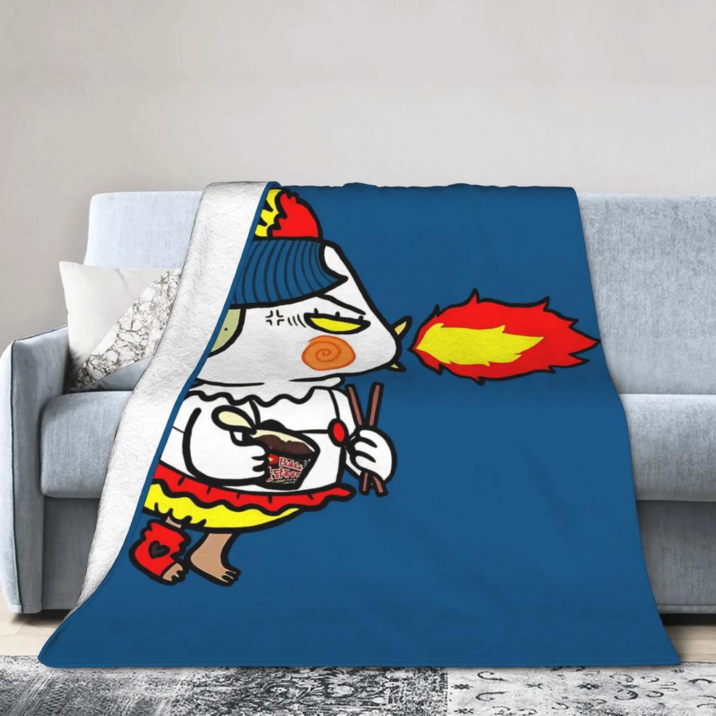 Buldak Hot Chicken Flavor Ramen Plush Flannel Throw Blanket for Kids and Adults Soft Warm Custom Quality Bedspread for Outdoor I