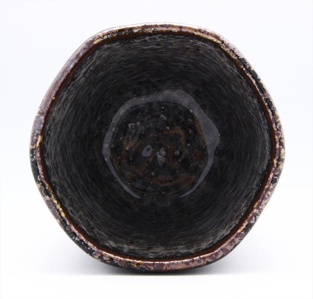 Mino Ware Teacup by Shigehisa Miura, Approximately 160ml Capacity, Nezumi Shino Pattern with Hemp Leaf Design, Made In Japan, Product Number 060-0060