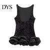 Necklaces Pairing Dress Women Sexy Mini Solid Color Slim Fit Female Sleeveless Pleated O-neck Backless Holiday Party Short Fashionable Hem