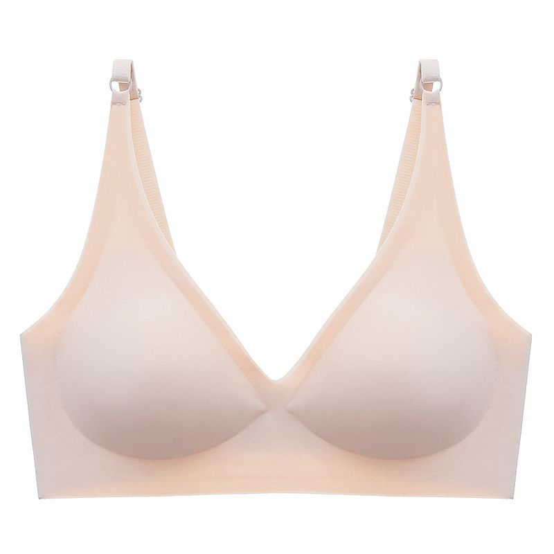 Women's Seamless Wire-Free Comfortable One-Piece Lifting Thin Bra Simple Smooth Surface Solid Color Underwear