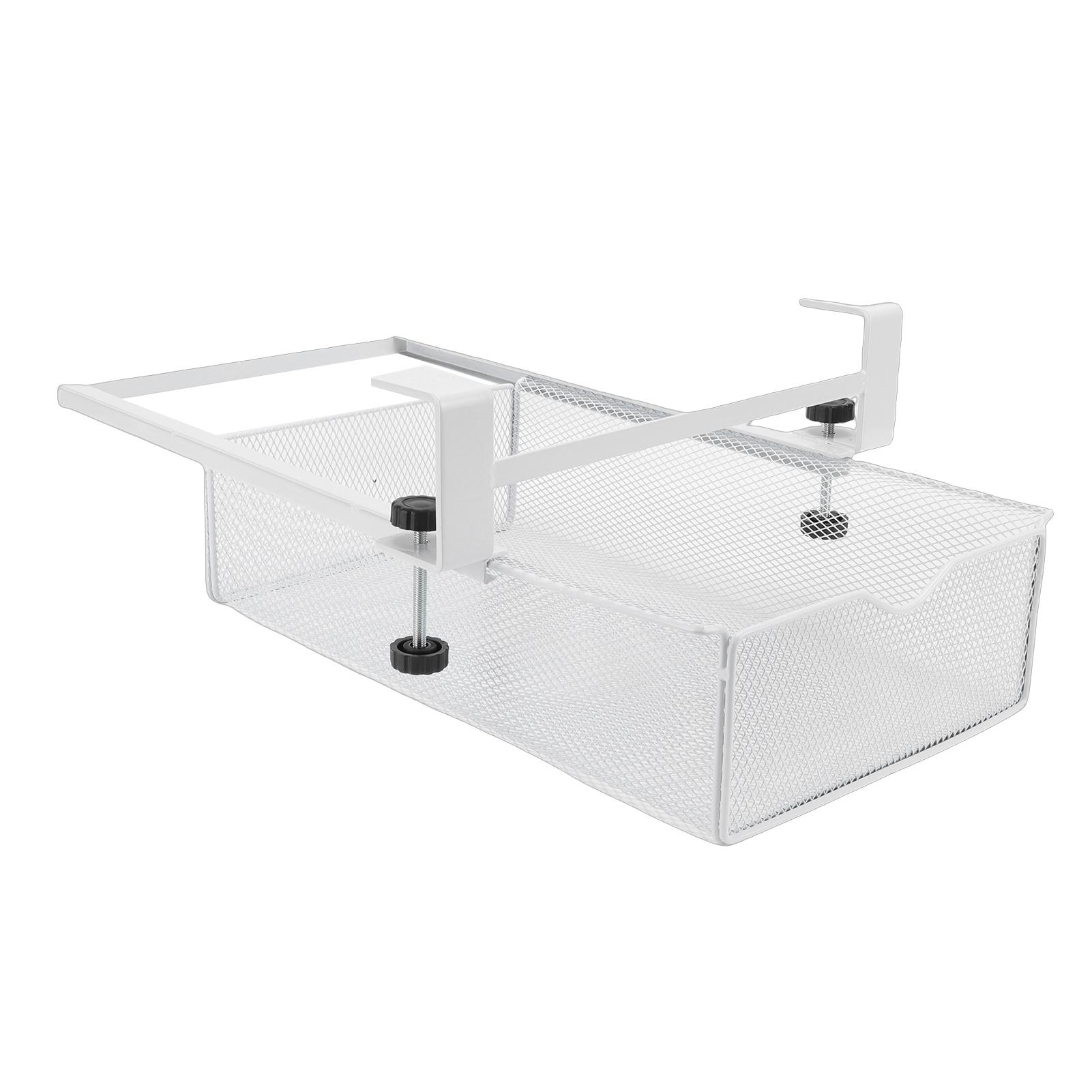

Under Desk Drawer Slide Out No Drill Metal Under Table Storage Shelf Tray Basket for Home Workplace Cabinet