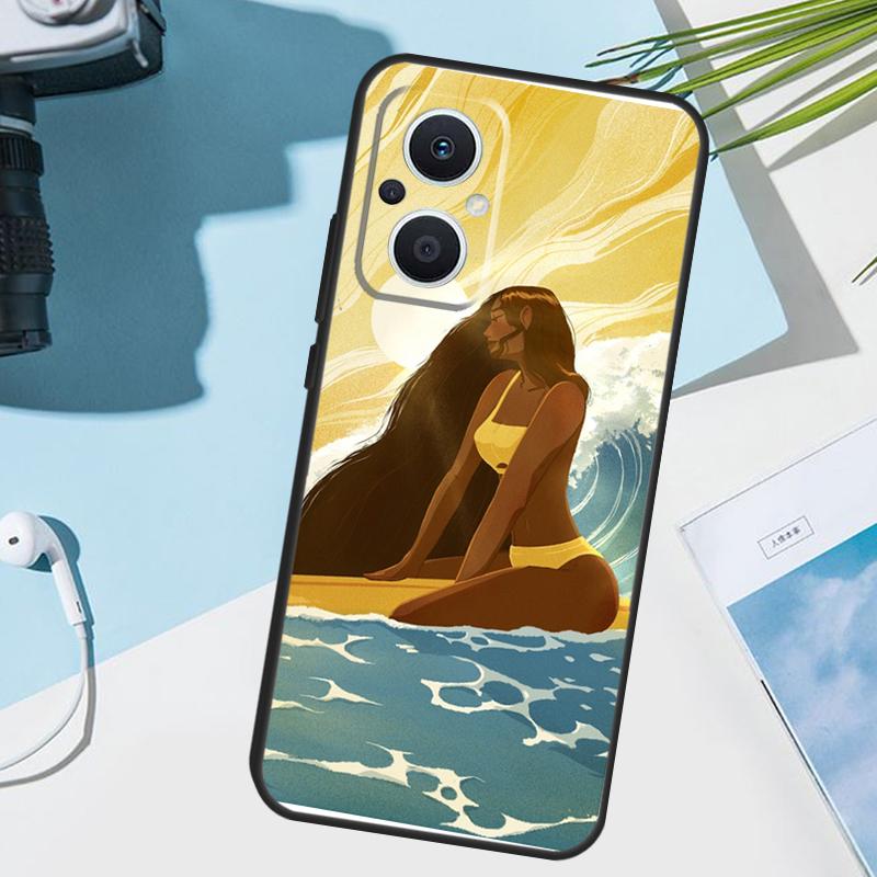 Surfboard Surfing Surf Girl Cover For OPPO Reno 14 Pro 10 11 12 13 14F 13F 12F 11F 7 8 Lite OPPO Find X9 X6 X5 X8 Pro Case